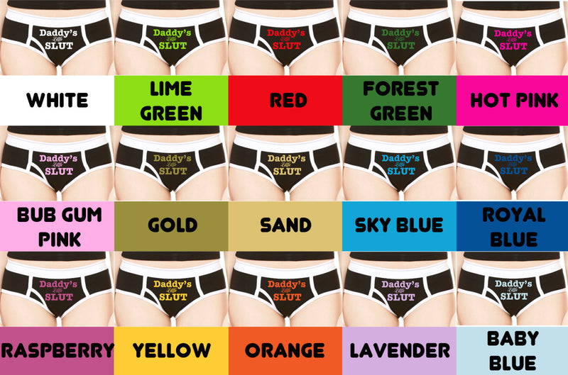 DADDY'S LITTLE SLUT boyfriends brief style panties underwear funny sexy rude oral crude risque funny gift bachelorette hen party panty game