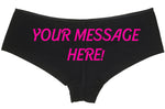 PERSONALIZED PANTIES Your MESSAGE choice of colors and logo boy short boyshort sexy funny rude slutty slut bachelorette party panty game