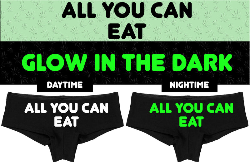 GLOW In The Dark - ALL YOU CAN EAT - BLACK BOYSHORT