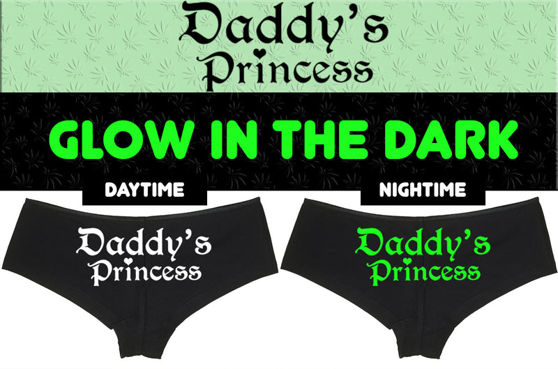 GLOW In The Dark - DADDY'S PRINCESS -BLACK BOYSHORT