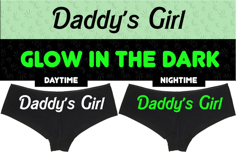 Glow In The Dark -  DADDY'S GIRL - BLACK BOYSHORT