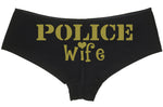 POLICE WIFE - BLACK BOYSHORT
