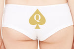 QUEEN of SPADES for BBC lovers owned boy short panty Panties boyshort sexy funny rude slutty slut collar collared hotwife hot wife white