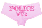 POLICE WIFE PINK camo design new honeymoon engagement bridal bachelorette boy short panty Panties boyshort cop sexy funny party force Wifey