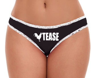 Cock Tease - Rooster - Black Bikini White Lace