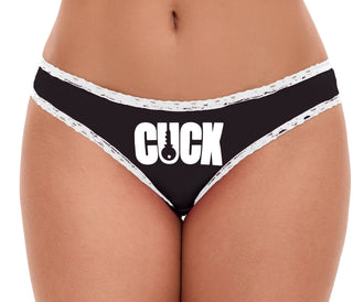 Cuck - Lock Logo - Black Bikini White Lace