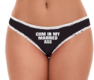Cum In My Married Ass - Black Bikini White Lace