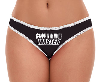 Cum In My Mouth Master - Black Bikini White Lace