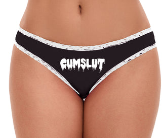 Cumslut - Cum Slut - Black Bikini White Lace