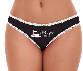 Hole In One - Funny Golf - Black Bikini White Lace