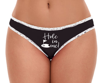 Hole In One - Flirty Golf - Black Bikini White Lace