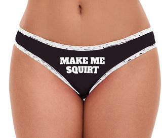 Make Me Squirt - Black Bikini White Lace