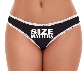 Size Matters - Black Bikini White Lace