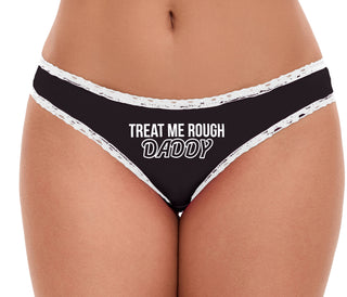 Treat Me Rough Daddy - Black Bikini White Lace
