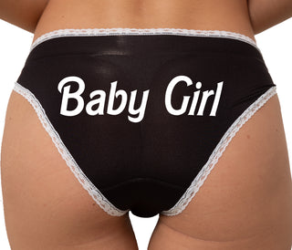 Baby Girl Bikini - Black with White Lace