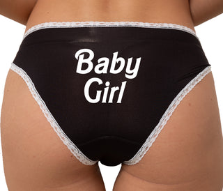 Baby Girl Bikini - Black with White Lace
