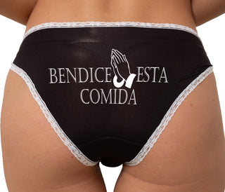 Bendice Esta Comida - Bless This Meal Bikini - Black with White Lace