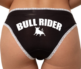 Bull Rider - Size Queen - Hotwife Bikini - Black with White Lace