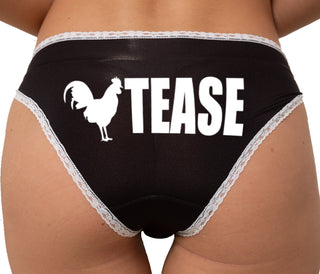 Cock Tease - Rooster Bikini - Black with White Lace