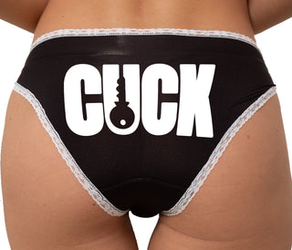 Cuck - Lock Logo Bikini - Black with White Lace