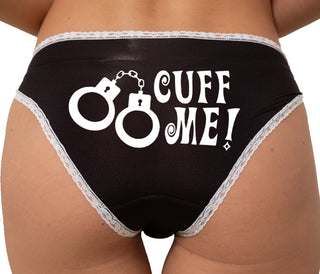 Cuff Me - Cute Handcuffs Bikini - Black with White Lace
