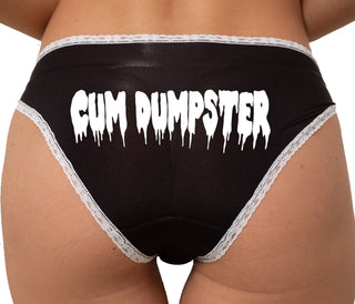Cum Dumpster Bikini - Black with White Lace