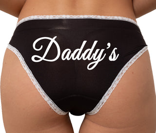 Daddy's Bikini - Black with White Lace