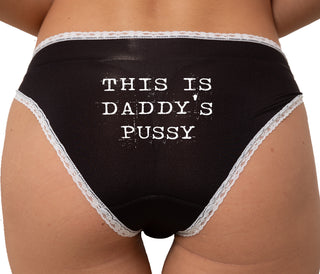 Daddy's Pussy Bikini - Black with White Lace