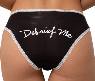 Debrief Me Bikini - Black with White Lace