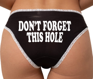 Don’t Forget This Hole Bikini - Black with White Lace