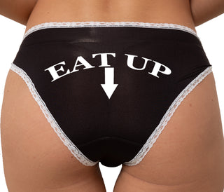 Eat Up Bikini - Black with White Lace