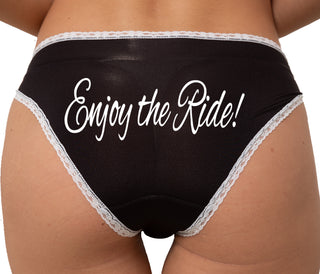 Enjoy The Ride Bikini - Black with White Lace
