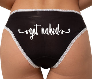 Get Naked Bikini - Black with White Lace