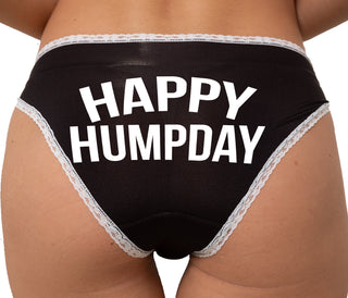 Happy Humpday Bikini - Black with White Lace