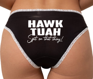 Hawk Tuah Spit On That Thing Bikini - Black with White Lace