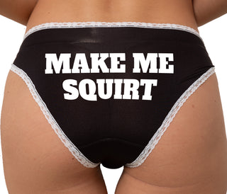 Make Me Squirt Bikini - Black with White Lace