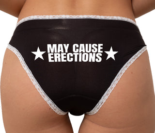 May Cause Erections Bikini - Black with White Lace