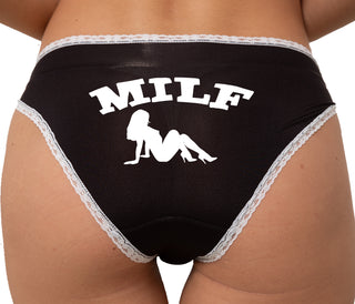 MILF Bikini - Black with White Lace