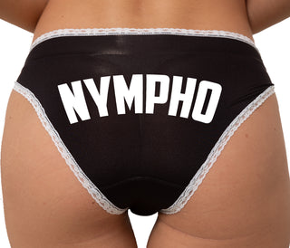 Nympho Bikini - Black with White Lace