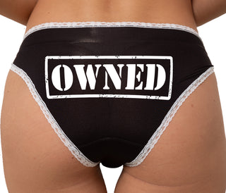 Owned Stamp Bikini - Black with White Lace