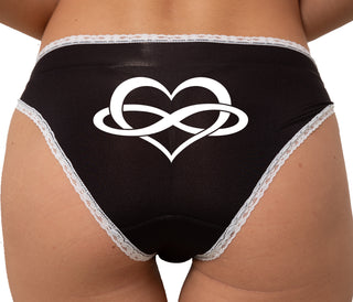 Polyamory Logo Bikini - Black with White Lace