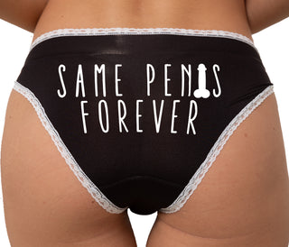 Same Penis Forever Bikini - Black with White Lace