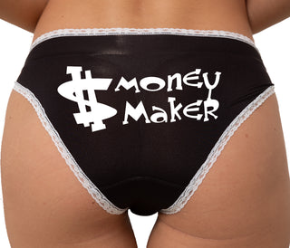 Money Maker Bikini - Black with White Lace