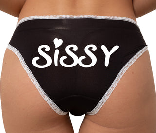 Sissy Bikini - Black with White Lace