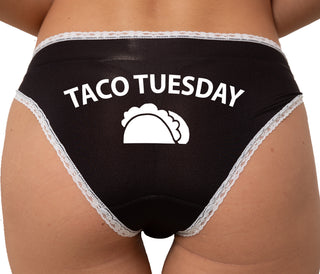 Taco Tuesday Bikini - Black with White Lace
