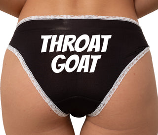 Deep Throat Goat Bikini - Black with White Lace