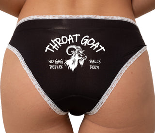 Throat Goat Bikini - Black with White Lace