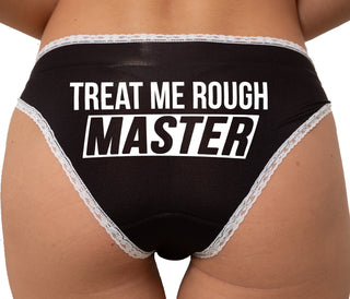 Treat Me Rough Master Bikini - Black with White Lace