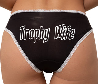 Trophy Wife Bikini - Black with White Lace