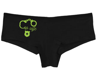 Cop Wife - Cute Handcuffs - Black Boy Short
